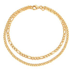 Gold Two In One Chunky Double Chain Bracelet - Adina Eden's Jewels