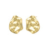 Gold Jumbo Textured Drop Stud Earring - Adina Eden's Jewels