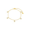 Gold Mini Multi CZ Bezel Dangling Charm Bracelet - Adina Eden's Jewels