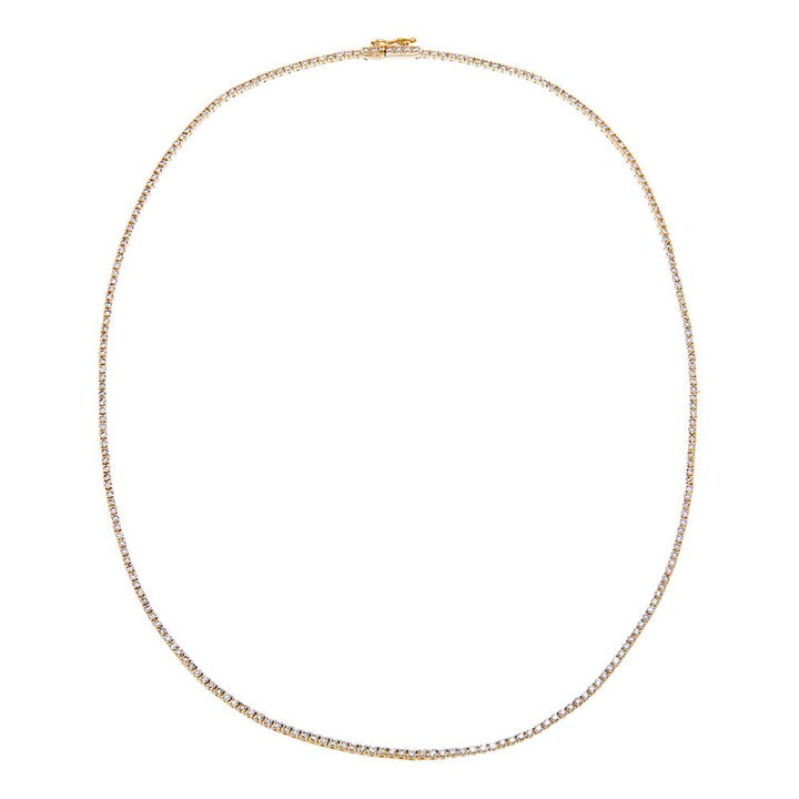 Thin Diamond Tennis Necklace 14K - Adina Eden's Jewels