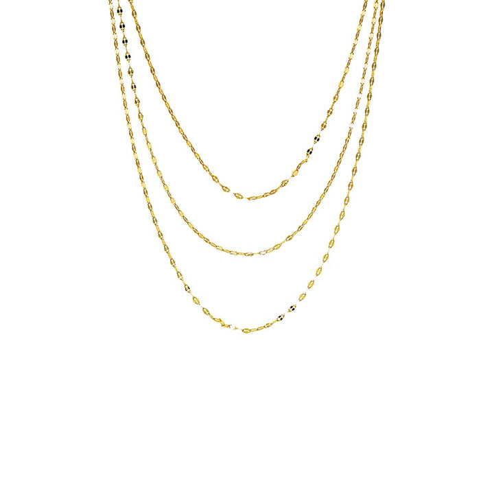 Gold Shiny Baby Mariner Chain Necklace Combo Set - Adina Eden's Jewels