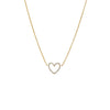 Gold Pave Open Heart Pendant Necklace - Adina Eden's Jewels