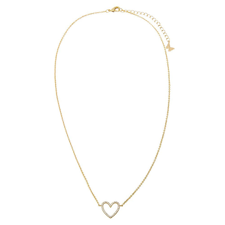 Pave Open Heart Pendant Necklace - Adina Eden's Jewels