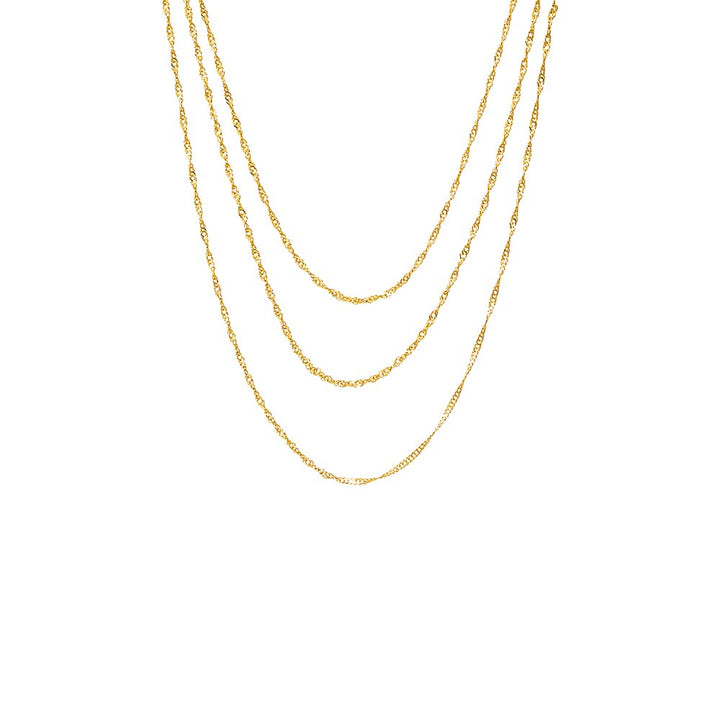 Gold Baby Twisted Rope Chain Necklace Combo Set - Adina Eden's Jewels