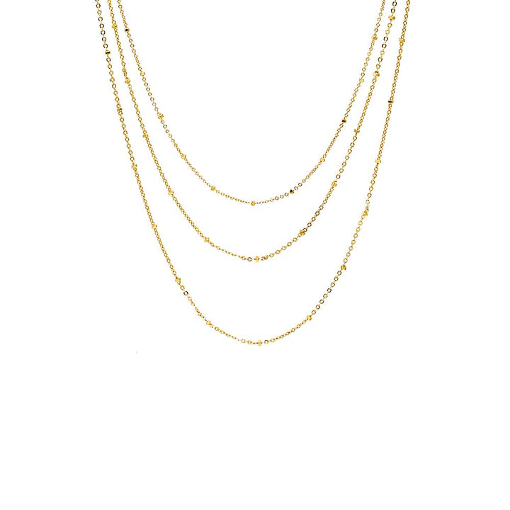 Gold Solid Ball Chain Necklace Combo Set - Adina Eden's Jewels