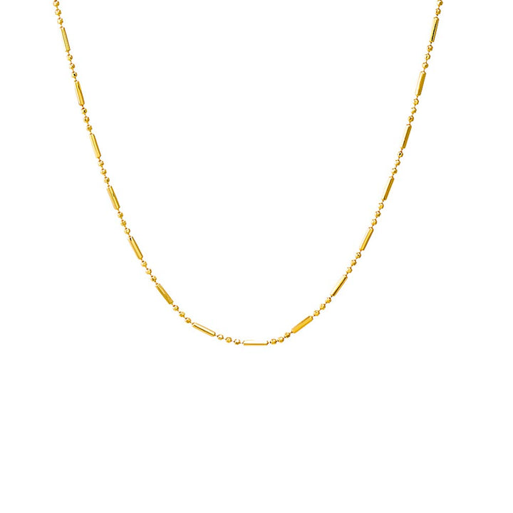 Gold / 14" Solid Bar X Ball Chain Necklace - Adina Eden's Jewels