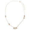 Lab Grown Diamond Baguette X Pear Scattered Stone Necklace 14K - Adina Eden's Jewels