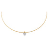 14K Gold / 2CT Lab Grown Diamond Heart Round Omega Chain Necklace 14K - Adina Eden's Jewels