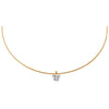 14K Gold / 3CT Lab Grown Diamond Heart Round Omega Chain Necklace 14K - Adina Eden's Jewels