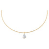 14K Gold / 3CT Lab Grown Diamond Pear Round Omega Chain Necklace 14K - Adina Eden's Jewels