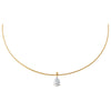 14K Gold / 2CT Lab Grown Diamond Pear Round Omega Chain Necklace 14K - Adina Eden's Jewels