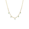 Emerald Green Colored Dangling Baguette Half Tennis Necklace - Adina Eden's Jewels