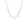 Turquoise Colored Dangling Baguette Half Tennis Necklace - Adina Eden's Jewels