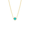 Turquoise Pave Outlined Four Leaf Clover Necklace - Adina Eden's Jewels