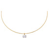 14K Gold / 2CT Lab Grown Diamond Oval Round Omega Chain Necklace 14K - Adina Eden's Jewels