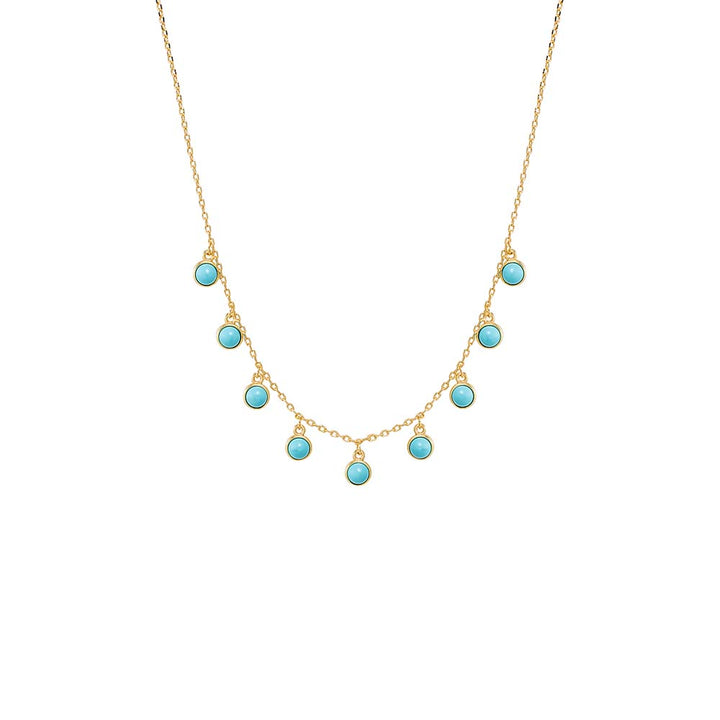 Turquoise Turquoise Bezel Shaker Necklace - Adina Eden's Jewels