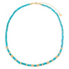 Turquoise Beaded With Gold Accent Choker Necklace - Adina Eden's Jewels