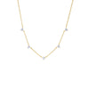 Gold Scattered CZ Solitaire Three Prong Necklace - Adina Eden's Jewels