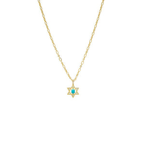 Turquoise Turquoise Star Of David Pendant Necklace - Adina Eden's Jewels