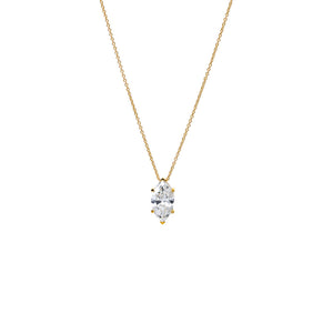 Lab Grown Diamond Marquise Solitaire Necklace 14K