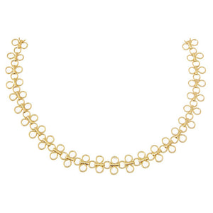 Gold Solid Open Circle Link Chain Choker - Adina Eden's Jewels