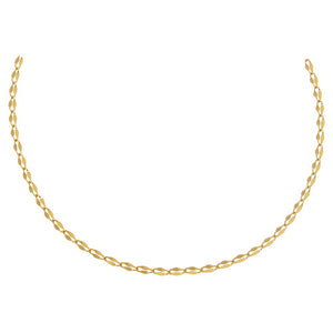 Solid Flat Elongated Bead Chain Choker