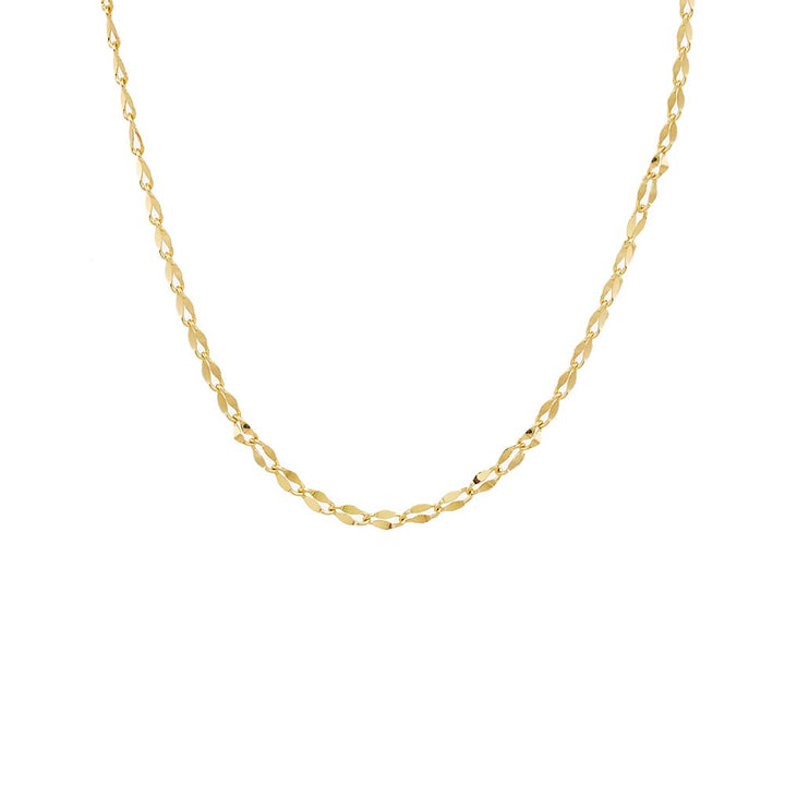 Solid Flat Elongated Bead Chain Necklace