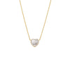 Mother Of Pearl Pave Outline Colored Stone Heart Pendant Necklace - Adina Eden's Jewels