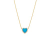 Turquoise Pave Outline Colored Stone Heart Pendant Necklace - Adina Eden's Jewels