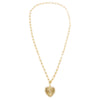  Pave Accented Ridged Heart Pendant Lariat - Adina Eden's Jewels