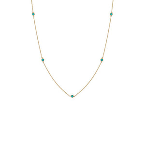 Turquoise Turquoise Multi Bezel Embedded Necklace 14K - Adina Eden's Jewels