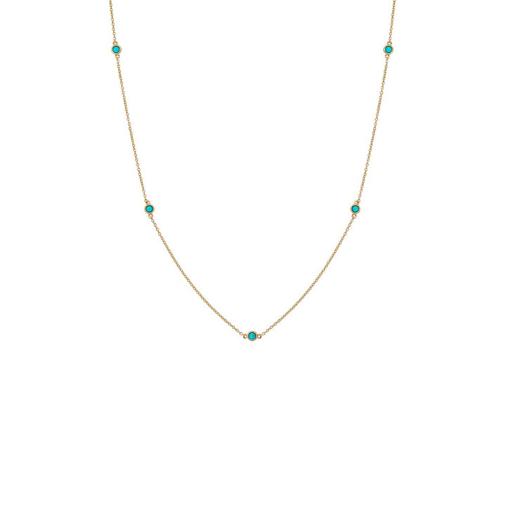 Turquoise Turquoise Multi Bezel Embedded Necklace 14K - Adina Eden's Jewels