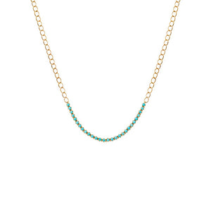 Turquoise Turquoise Tennis Necklace 14K - Adina Eden's Jewels