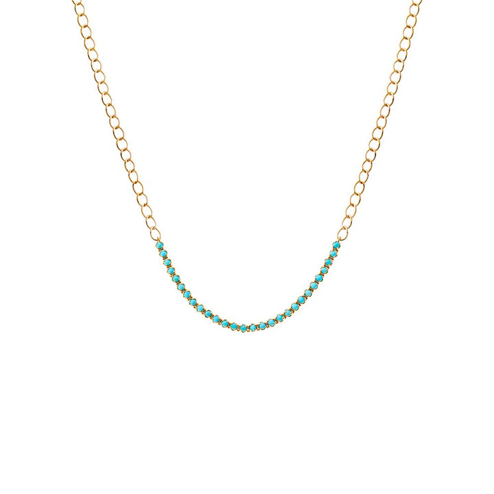 Turquoise Turquoise Tennis Necklace 14K - Adina Eden's Jewels