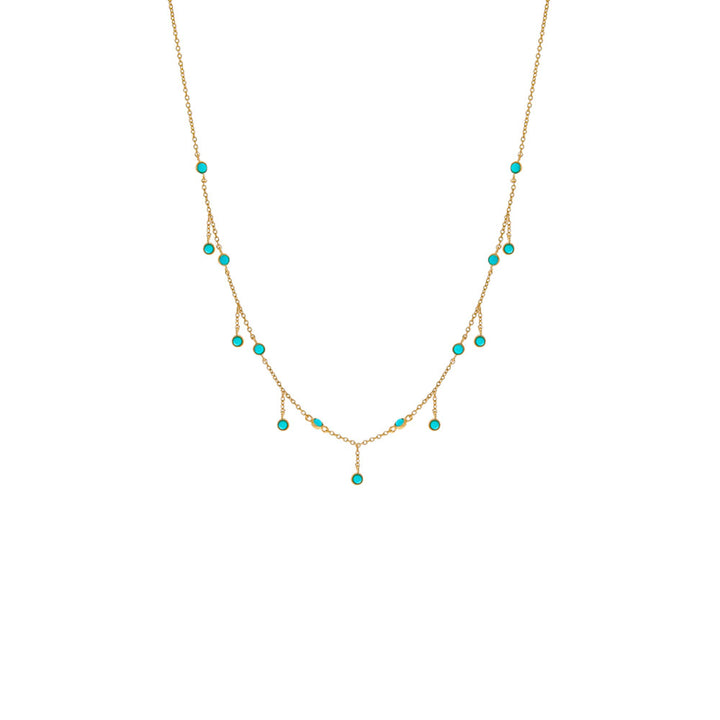 Turquoise Turquoise Bezel Shaker Necklace 14K - Adina Eden's Jewels