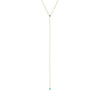 Turquoise Turquoise Double Solitaire Bezel Lariat Necklace 14K - Adina Eden's Jewels