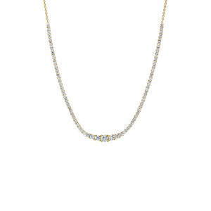 14K Gold Lab Grown Diamond Graduated Accent Tennis Necklace 14K - Adina Eden's Jewels