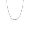 14K White Gold Lab Grown Diamond Graduated Accent Tennis Necklace 14K - Adina Eden's Jewels