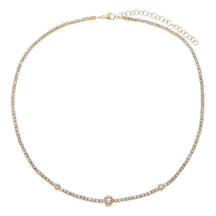 Diamond Graduated Bezel Tennis Choker 14K - Adina Eden's Jewels