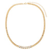  Diamond Emerald Bezel Accented Tennis Necklace 14K - Adina Eden's Jewels