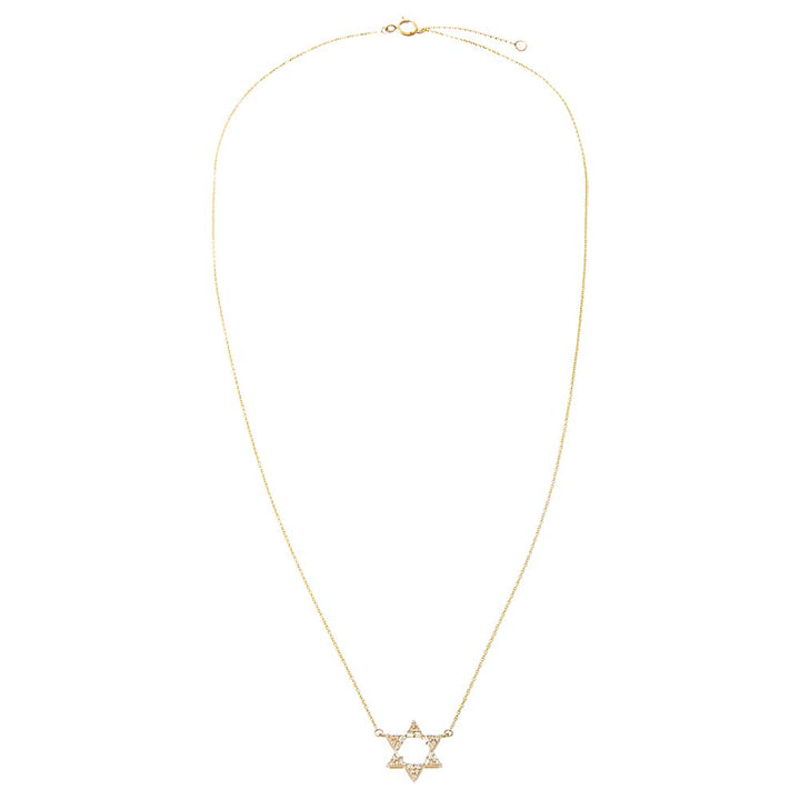  Diamond Open Star Of David Necklace 14K - Adina Eden's Jewels