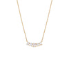 14K Gold Lab Grown Diamond Oval Cut Curved Bar Necklace 14K - Adina Eden's Jewels