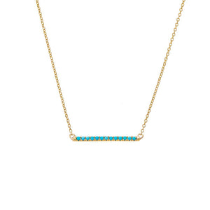 Turquoise Turquoise Bar Pendant Necklace 14K - Adina Eden's Jewels