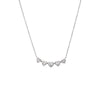 14K White Gold Lab Grown Diamond Heart Cut Curved Bar Necklace 14K - Adina Eden's Jewels