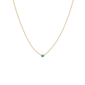 Turquoise Turquoise Bezel Pendant Necklace 14K - Adina Eden's Jewels