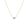 Turquoise Diamond Pave X Turquoise Evil Eye Necklace 14K - Adina Eden's Jewels