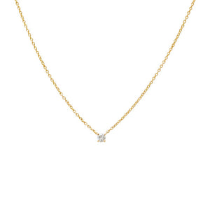 14K Gold Diamond Solitaire Pendant Necklace 14K - Adina Eden's Jewels