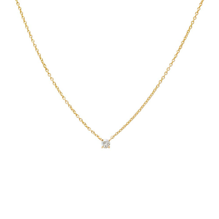 14K Gold Diamond Solitaire Pendant Necklace 14K - Adina Eden's Jewels