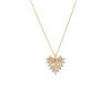 14K Gold Diamond Scattered Ridged Heart Pendant Necklace 14K - Adina Eden's Jewels