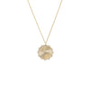  Diamond Bezel Ridged Disc Pendant Necklace 14K - Adina Eden's Jewels